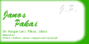 janos pakai business card