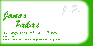 janos pakai business card